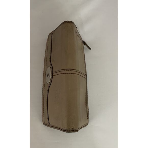 Vintage Fossil Maddox Leather Wallet Long Card Holders Tan Side Zip - Picture 4 of 10